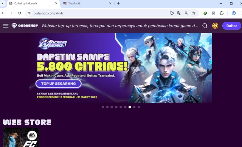 codashop sudah bisa diakses